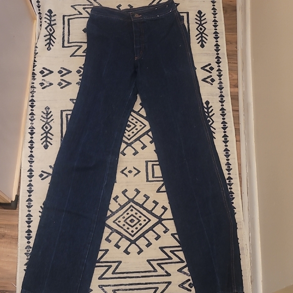 Women's High Rise Jeans - Navy with Rainbow Accent - Picture 4 of 5